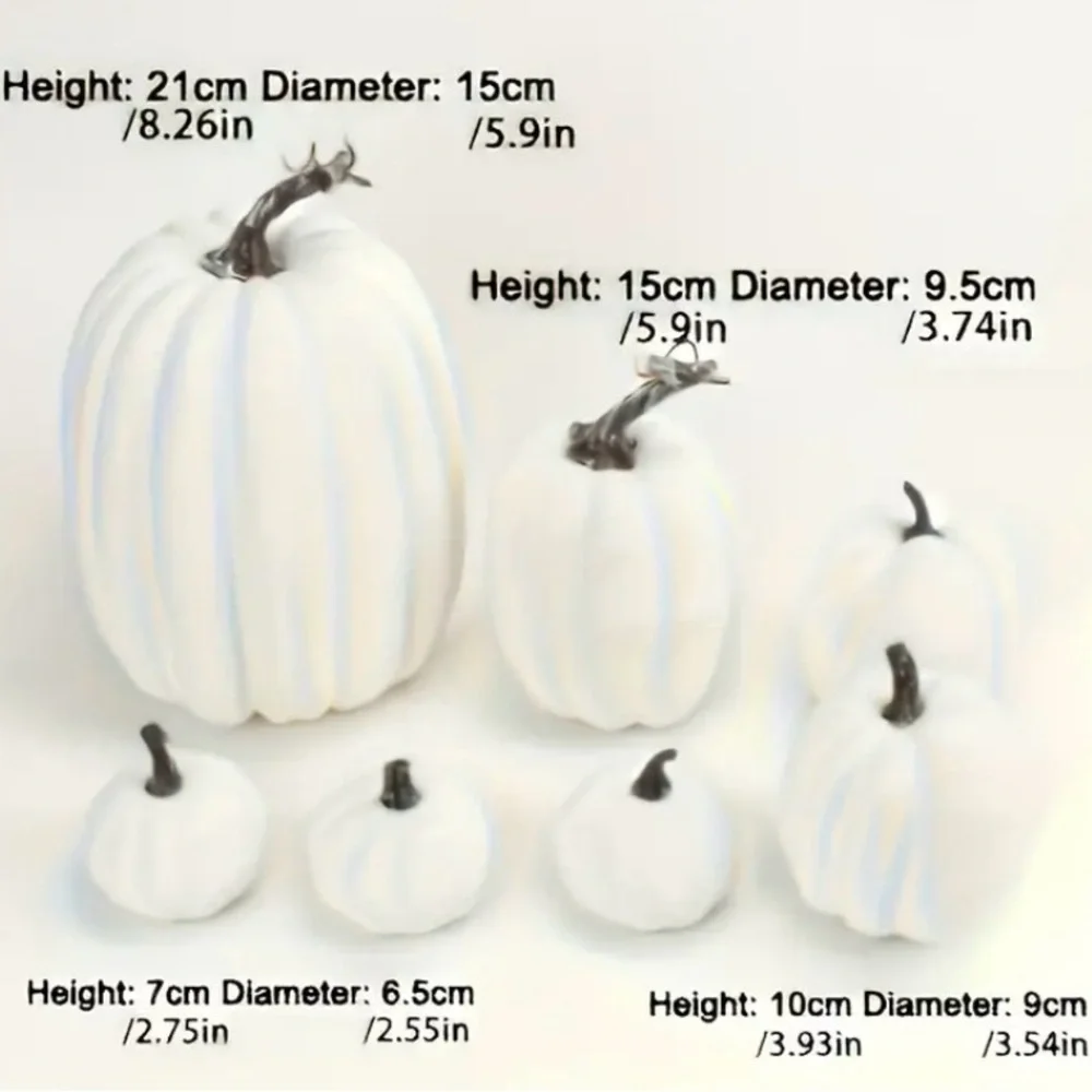Elegant White 7 pc Pumpkin Set- Great Decorations-From Halloween thru Christmas